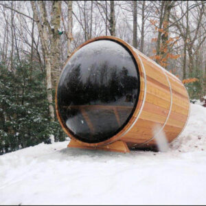 Panoramic Barrel Sauna 6’x7′